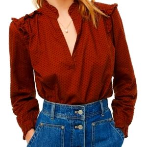 J. Crew Ruffle-trimmed V-neck top